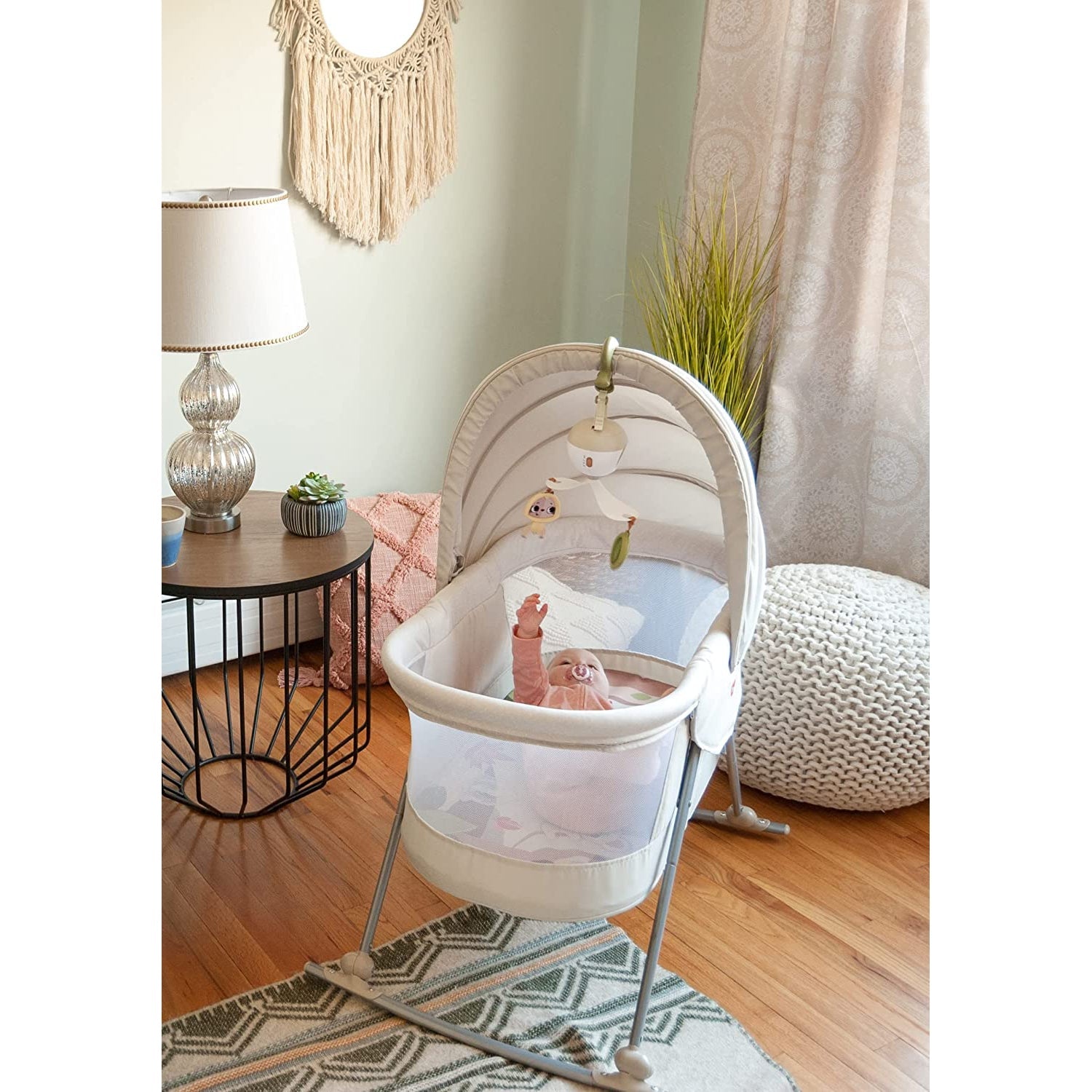 Tiny Love Boho Chic Deluxe 2-in-1 Portable Bassinet for Baby's Play and Sleep