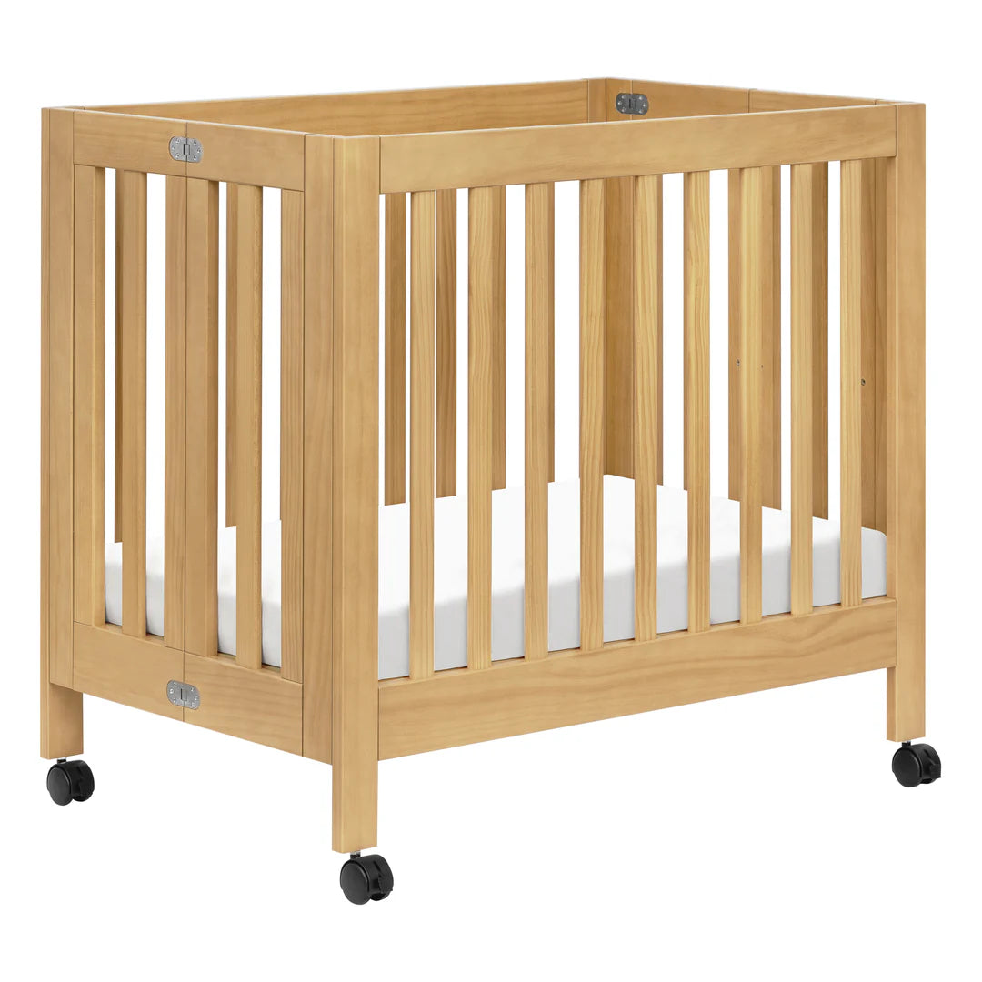 Babyletto Origami Mini Crib - Honey: Ideal for Modern Families