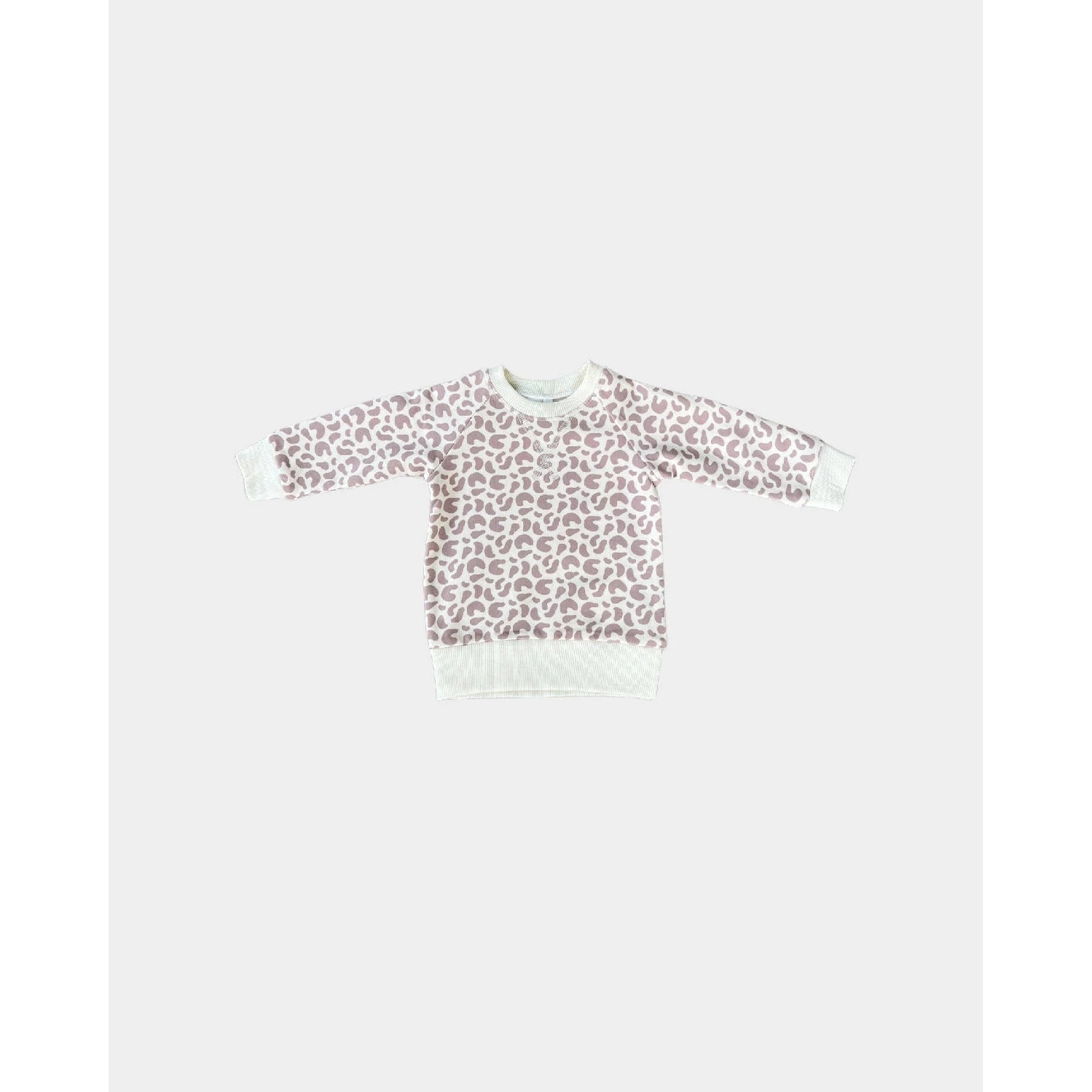 Soft Lilac Leopard Bamboo Fleece Sweatshirt for Baby Girls