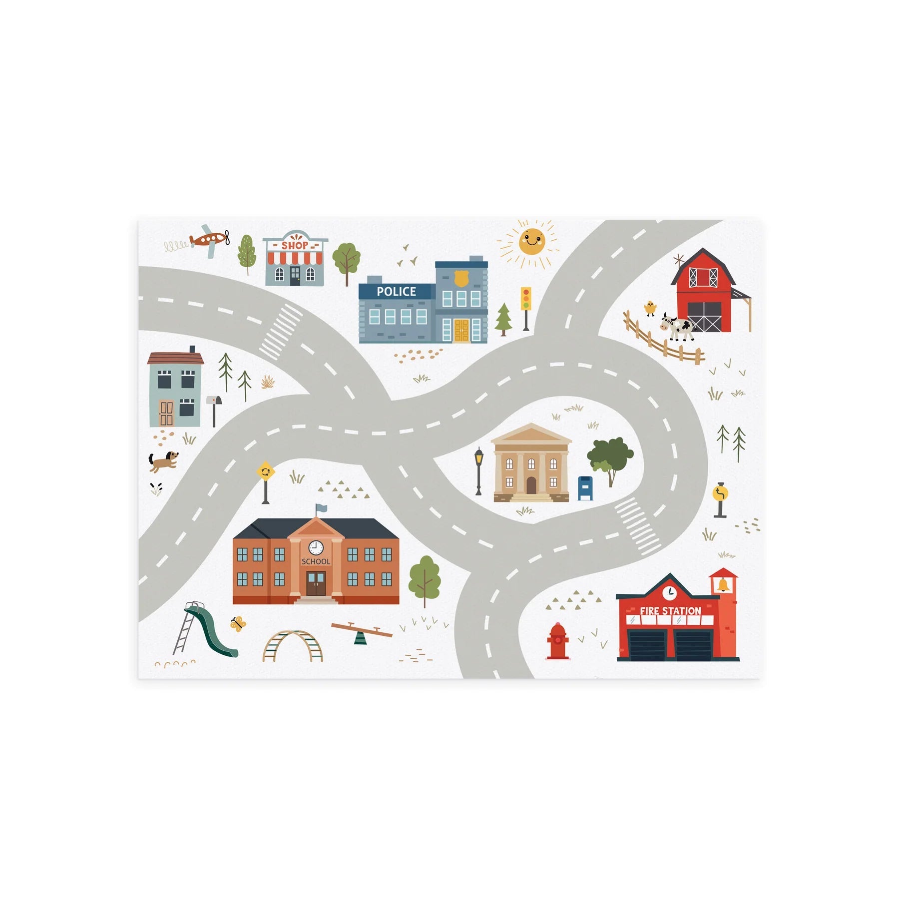 Durable USA - Made P. Graham Dunn Road Map Activity Vinyl Mat