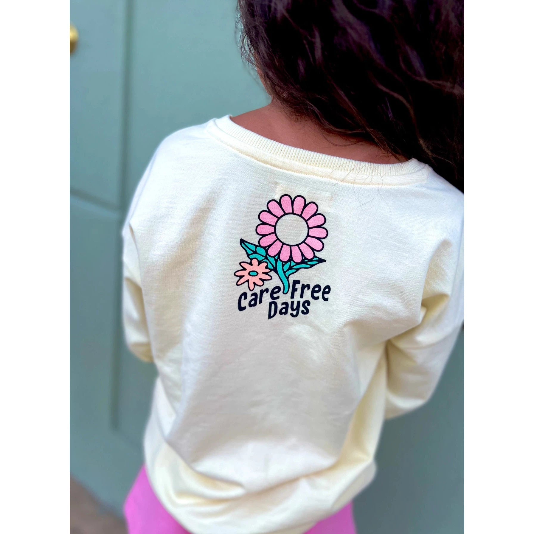 Pear Sorbet Paper Flower Graphic Sweatshirt for Dream - Living