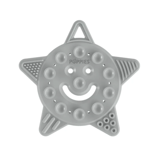 Poppies - Cool Gray Smiley the Star Teething Toy - Must - Have!