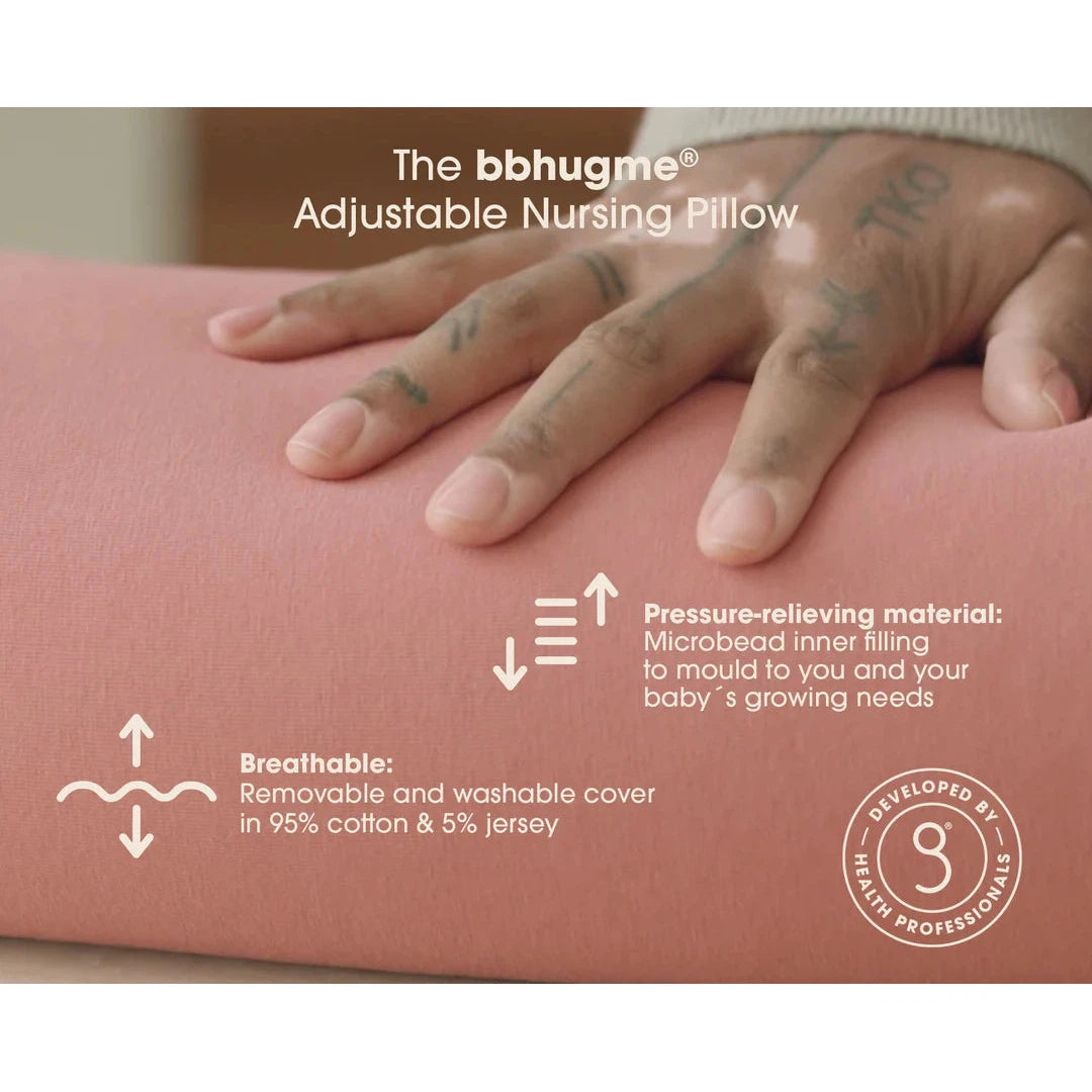 bbhugme® Pink Melange Nursing Pillow - Ideal for New Moms