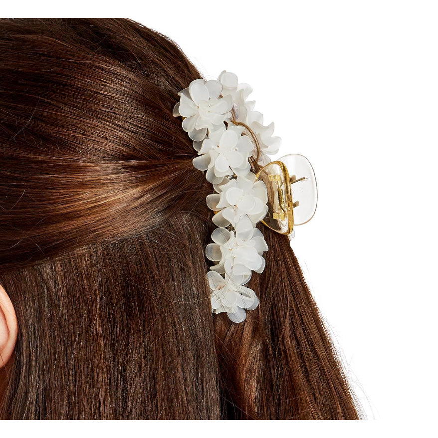 2 Pieces Assorted Floral Claw Clips in Chic Colors