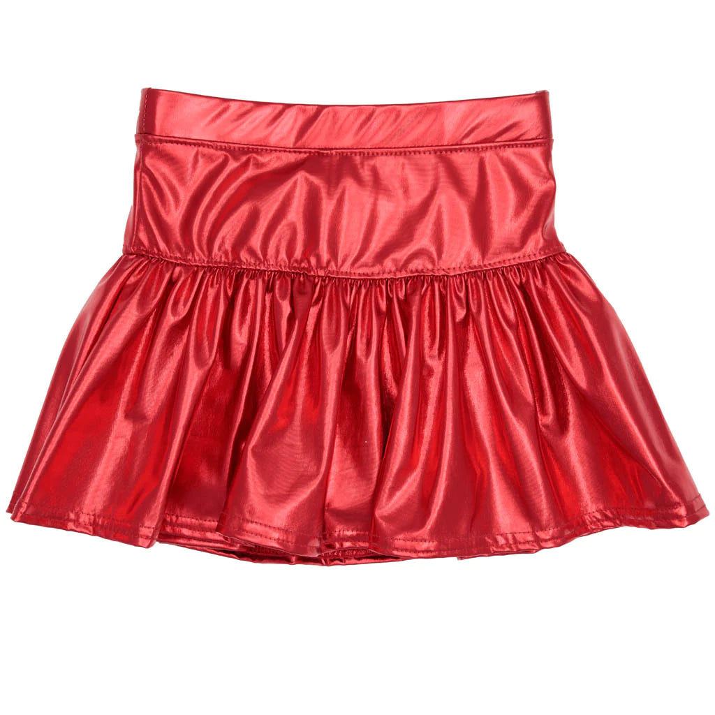 Hot Sale! Metallic Red Azarhia Gathered Skort for All Occasions