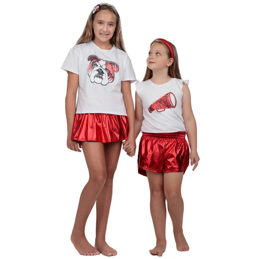 Hot Sale! Metallic Red Azarhia Gathered Skort for All Occasions
