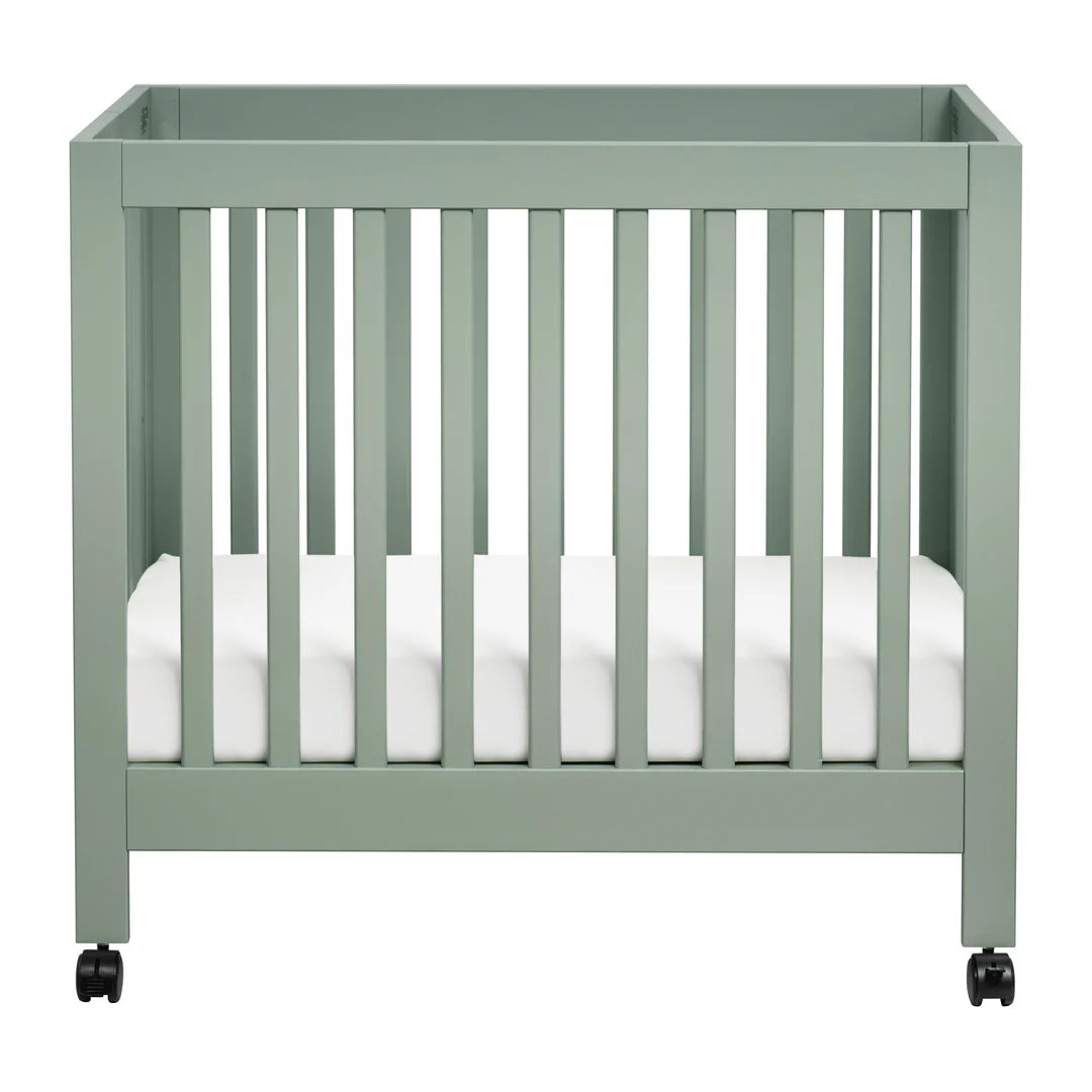 Babyletto Light Sage Origami Portable Mini Crib for Modern Families