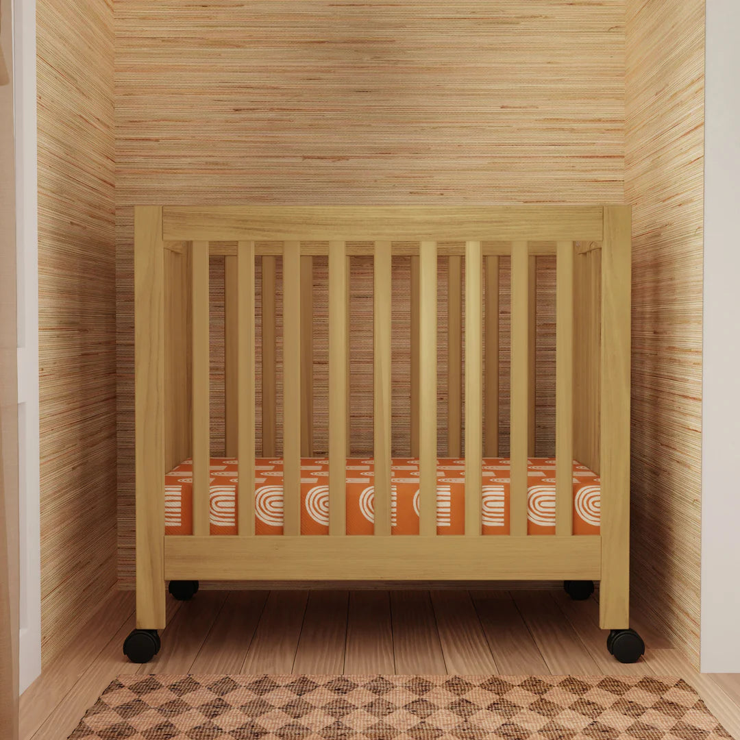 Babyletto Origami Mini Crib - Honey: Ideal for Modern Families
