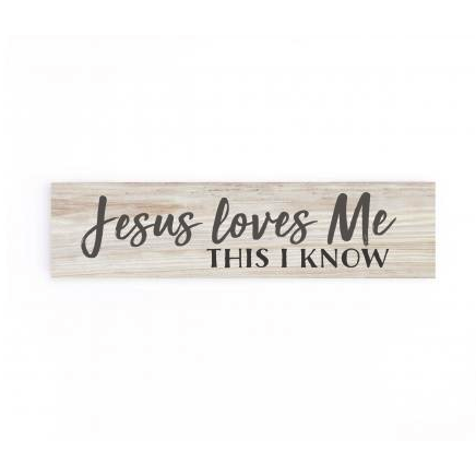 P. Graham Dunn Pine Little Sign with 'Jesus Loves Me This I Know' - Perfect for Home Decor