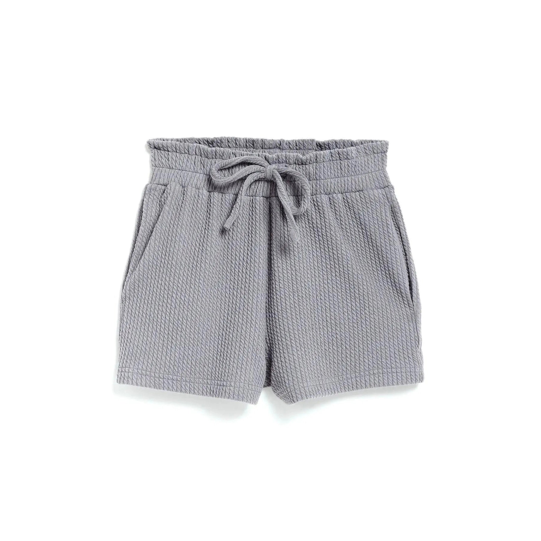 Hot Deal! Gray Mid - Rise Relaxed Drawstring Shorts for Girls