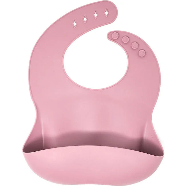 Hot Deal! Baby Bar & Co. Mauve Silicone Meal Bib for Travel and Easy Cleaning