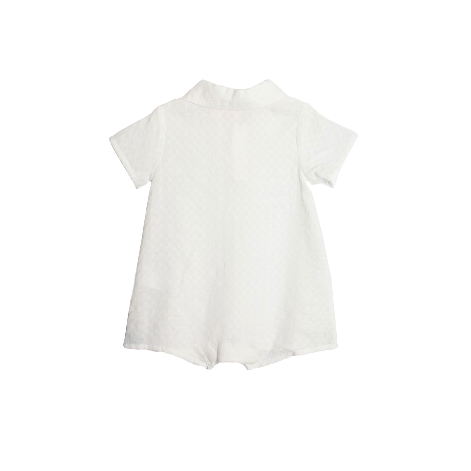 Beckett Bear White Gingham Romper - Dreamy Style!