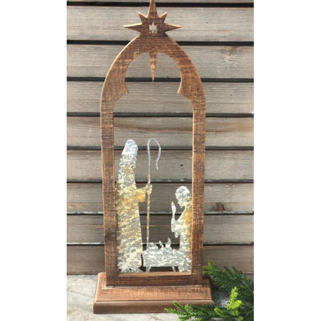 Hot! 17' Cutout Wood/Metal Nativity Table Decor