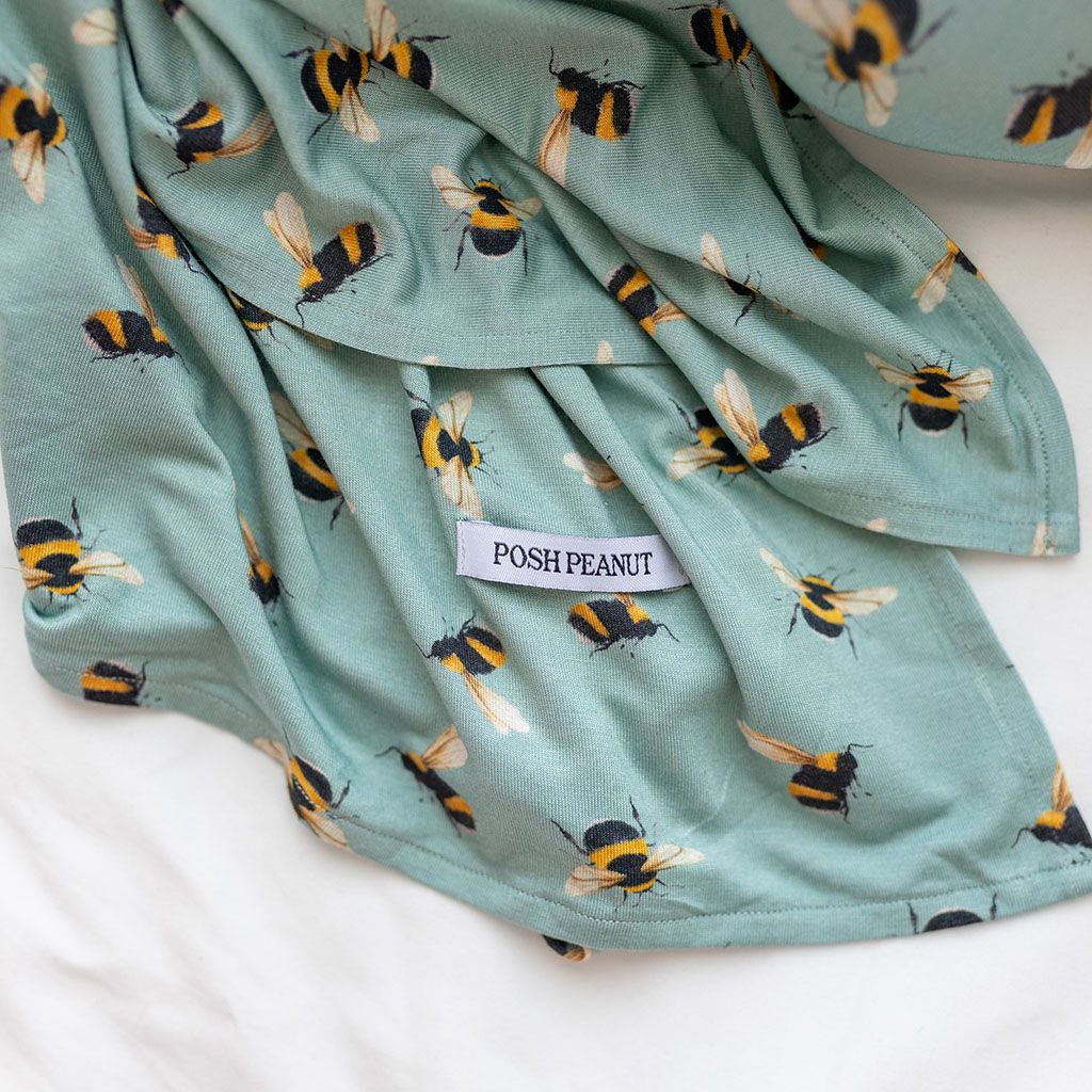 Hot Deal! Posh Peanut Infant Spring Bee Swaddle and Matching Beanie Set