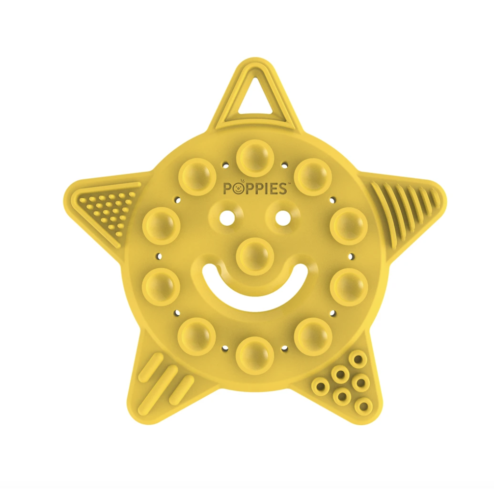 Yellow Poppies - Smiley the Star Teething Toy with Sensory Features