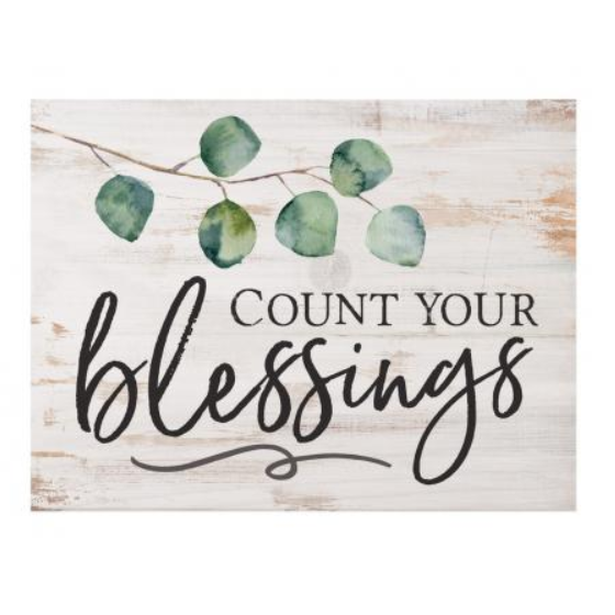 P. Graham Dunn Pine Tabletop Decor - Count Your Blessings Sign, Inspiring Desk Accessory