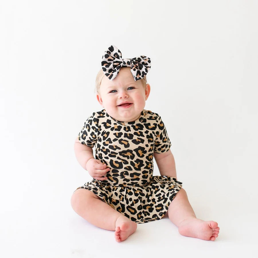 Hot Deal! Posh Peanut Baby Girl's Lana Leopard Short Sleeve Bodysuit with Twirl Skirt