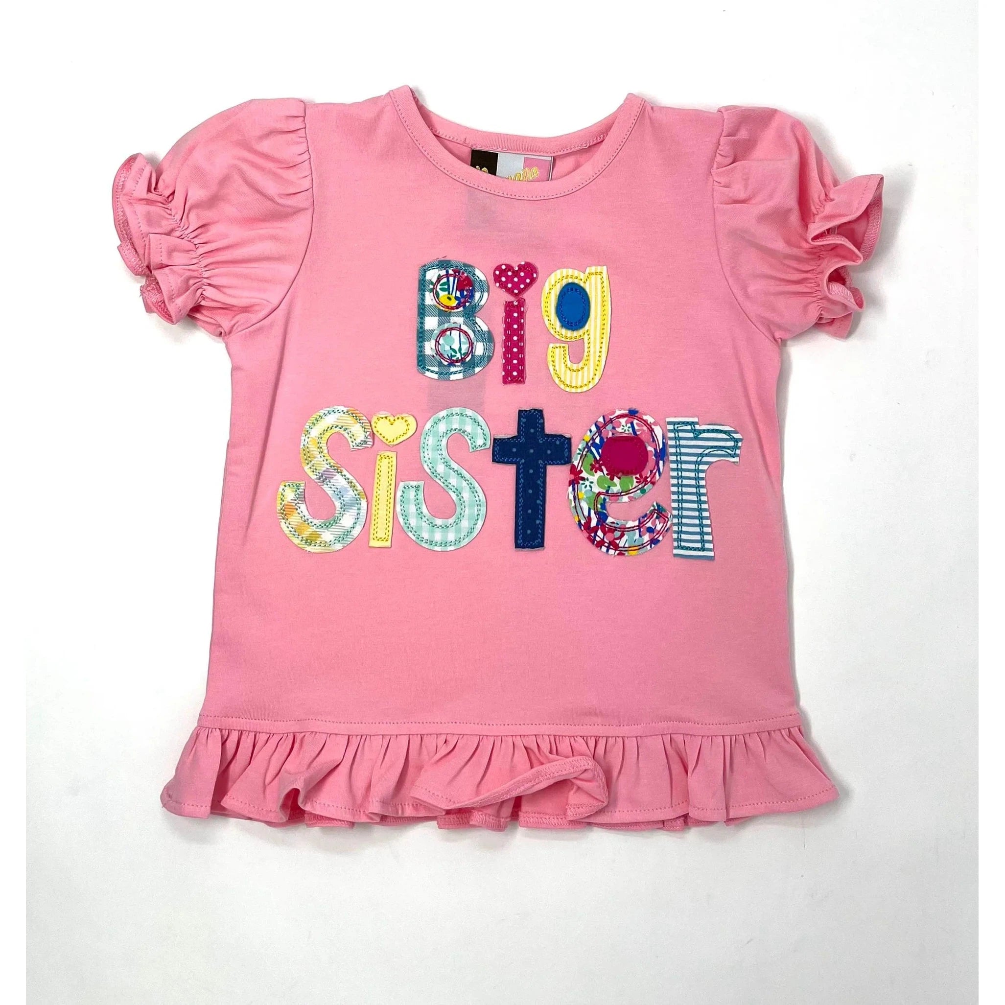Hot Deal! Pink Banana Split Big Sister Applique Shirt