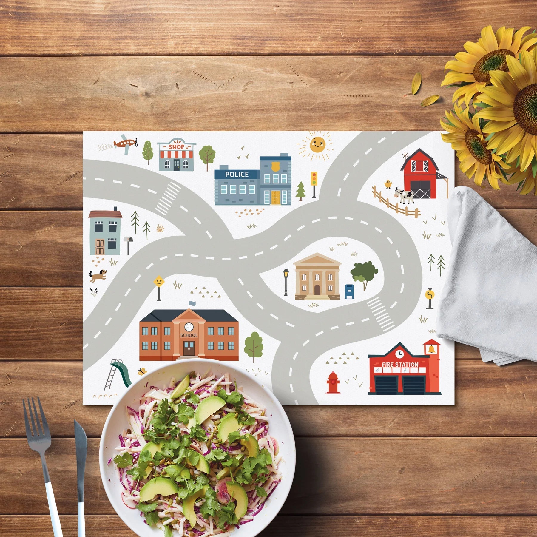 Durable USA - Made P. Graham Dunn Road Map Activity Vinyl Mat