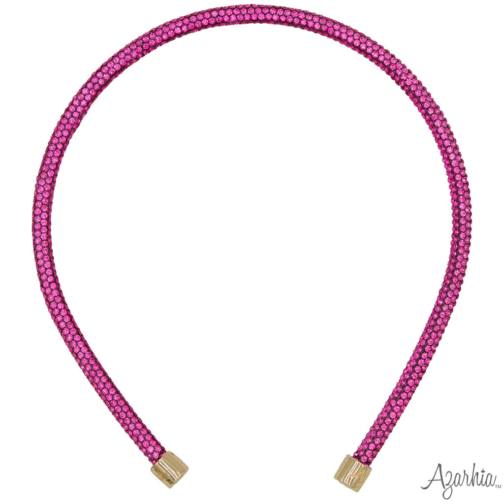 Hot Sale! Azarhia Stylish Hot Pink Rhinestone Thin Headband for Fashion Lovers