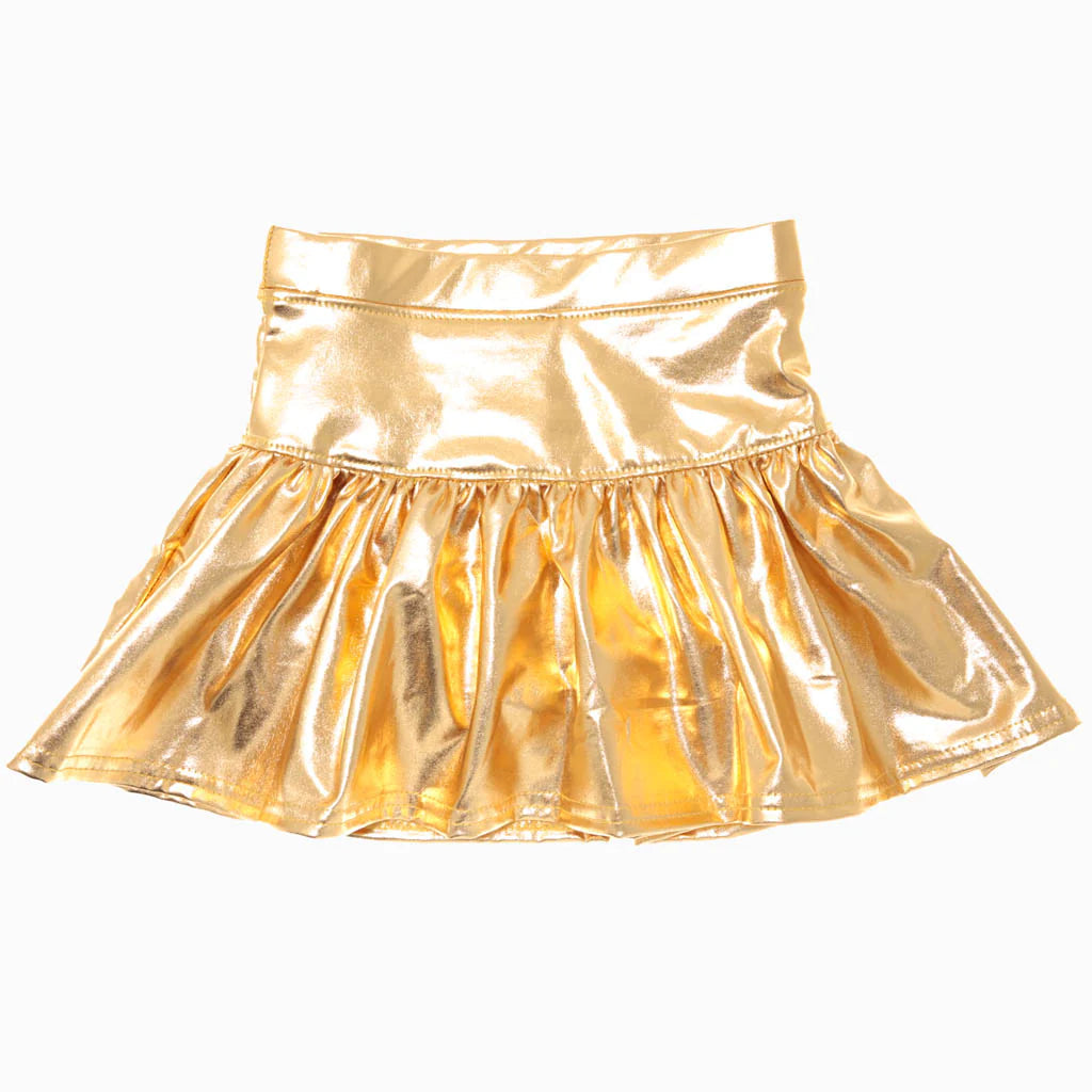 Hot Sale! Metallic Gold Azarhia Gathered Skort for All Occasions