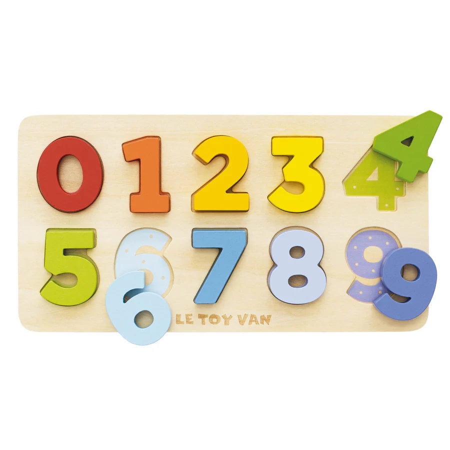 Petilou® Educational Wooden Number Shape Sorter - Fun Counting Puzzle for Kids