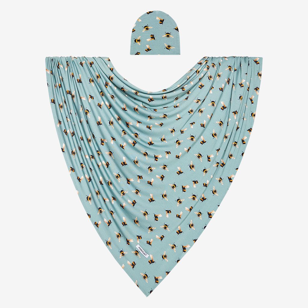 Hot Deal! Posh Peanut Infant Spring Bee Swaddle and Matching Beanie Set
