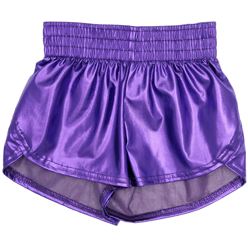 Hot Sale! Metallic Purple Azarhia Steph Women's Shorts for a Generous Fit