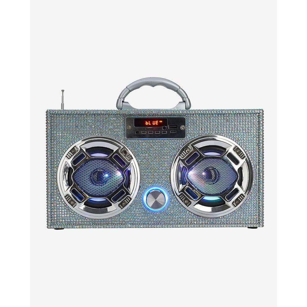 Trend Tech Brands Mini Bluetooth Boombox - Iridescent Sparkling Edition