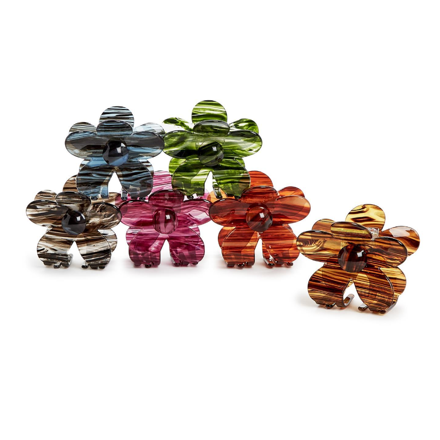 Hot Sale! 2 Assorted Floral - Shaped Plastic Claw Clips for All Hair Types