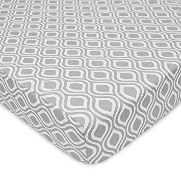 High - Quality American Baby Company Cotton Percale Crib Sheet with Geometric Shapes
