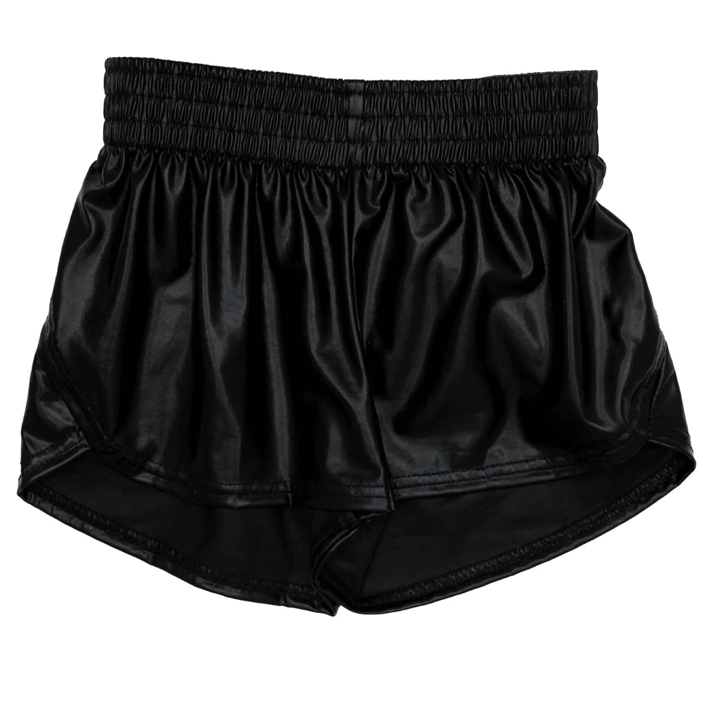 Stylish Azarhia Steph Metallic Black Shorts with Generous Fit