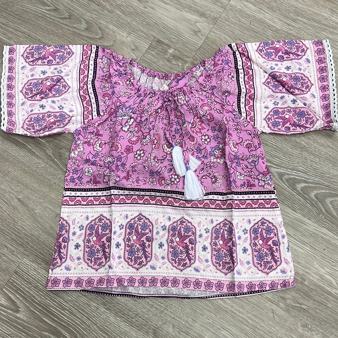Hot Deal! Bela & Nuni Floral Baby Doll Top in Pink and Lilac for Babies