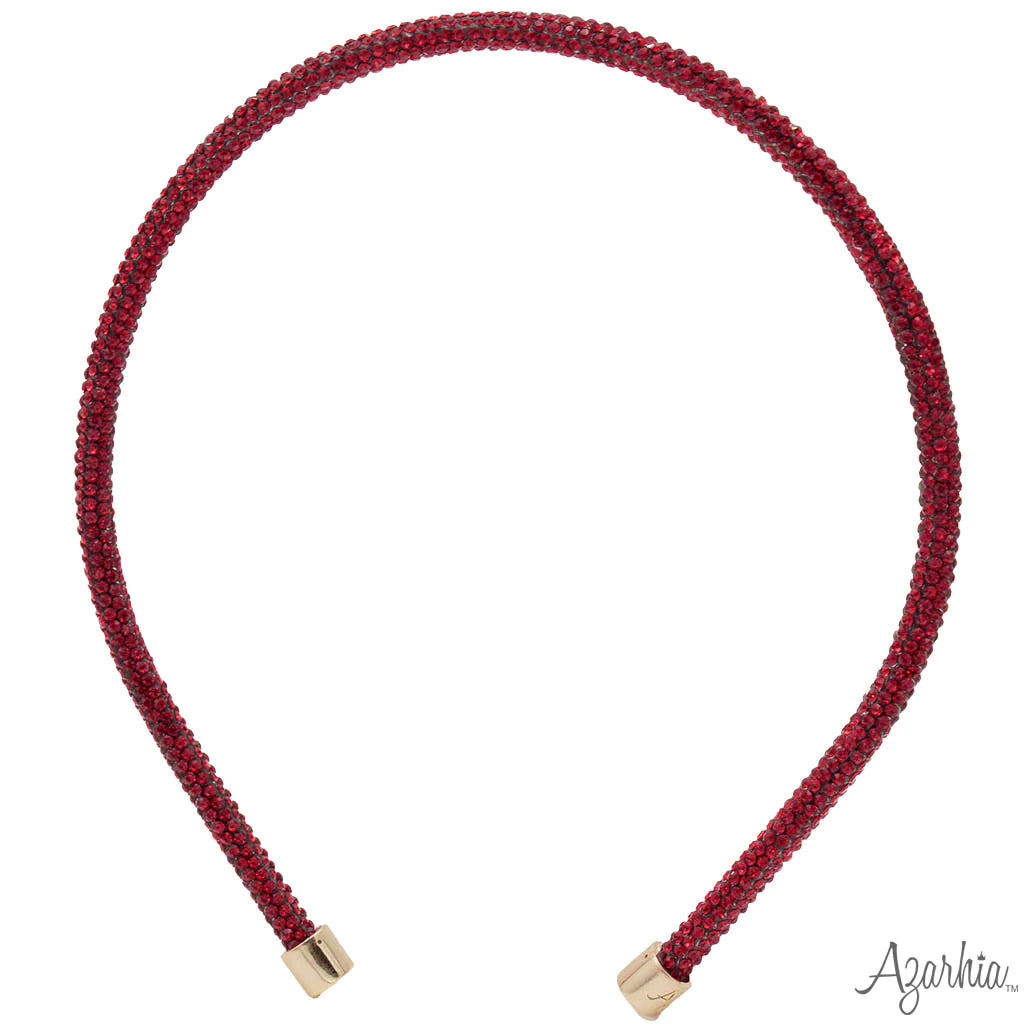 Hot! Azarhia Red Rhinestone Thin Headband