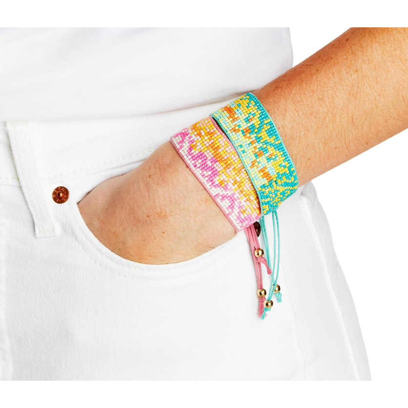 Hot Deal! Handmade 2Chic Adjustable Pixel Bracelet with Assorted Glass Beads in 5 Colors