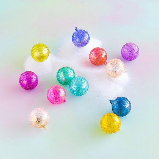 4-Piece Assorted 180 Degree Christmas Rainbow Sparkle Balls Ornaments