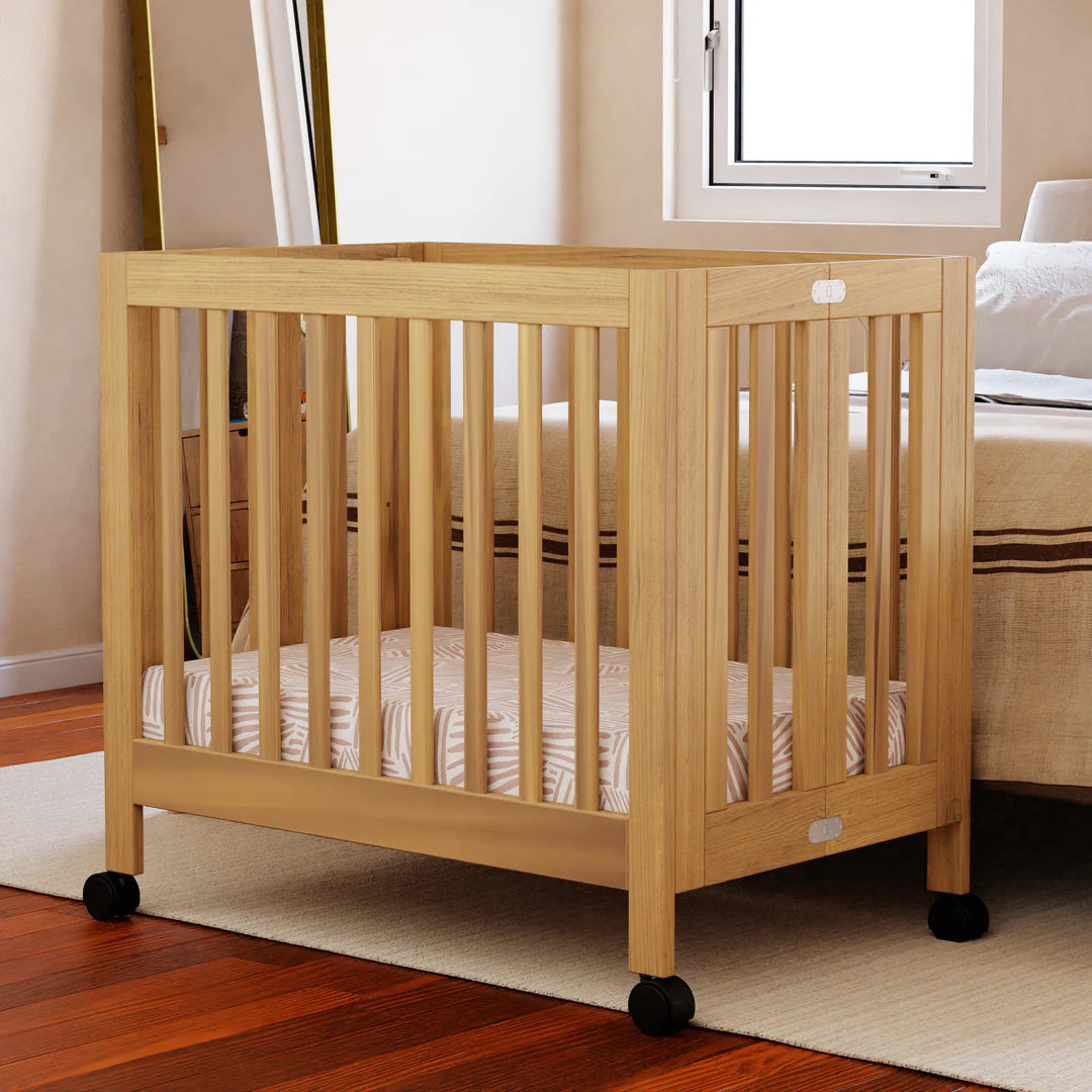 Babyletto Origami Mini Crib - Honey: Ideal for Modern Families