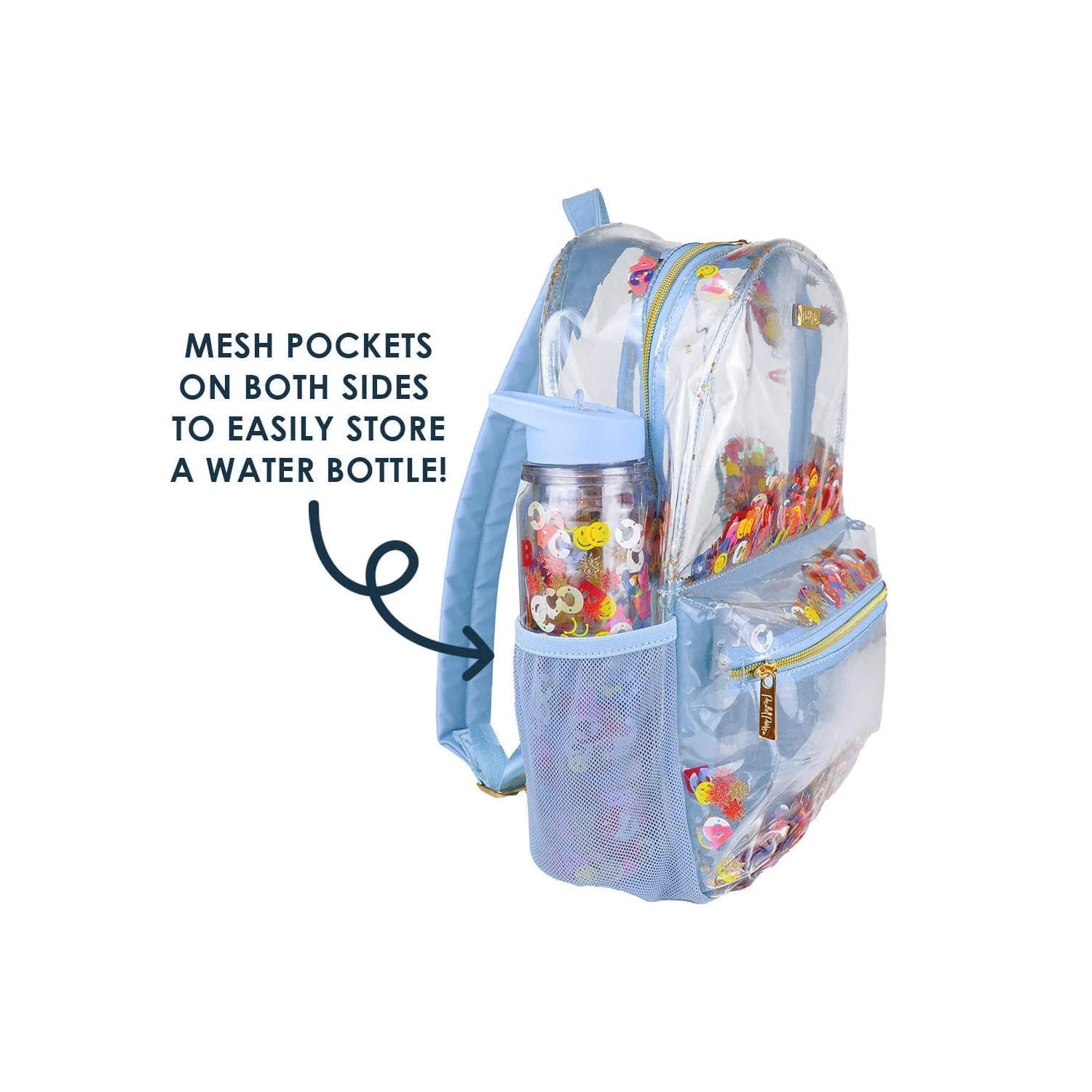 Fun-Packed Clear Backpack with ABC Confetti for School and Travel