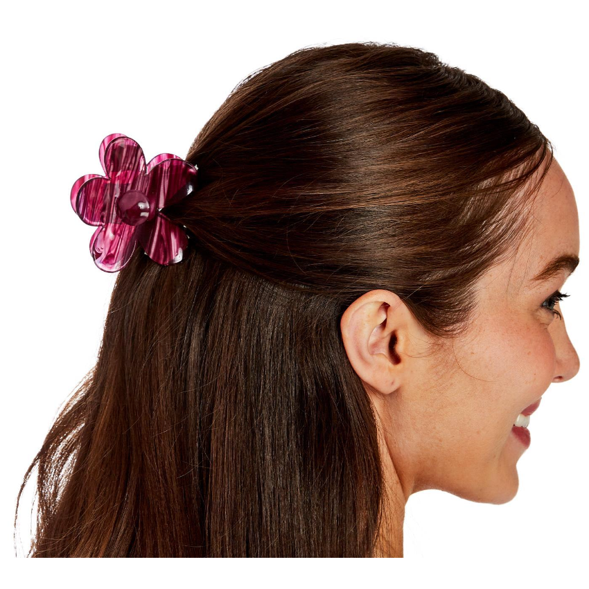 Hot Sale! 2 Assorted Floral - Shaped Plastic Claw Clips for All Hair Types