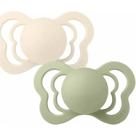 BIBS Latex Couture Ivory/Sage Pacifier Set of 2