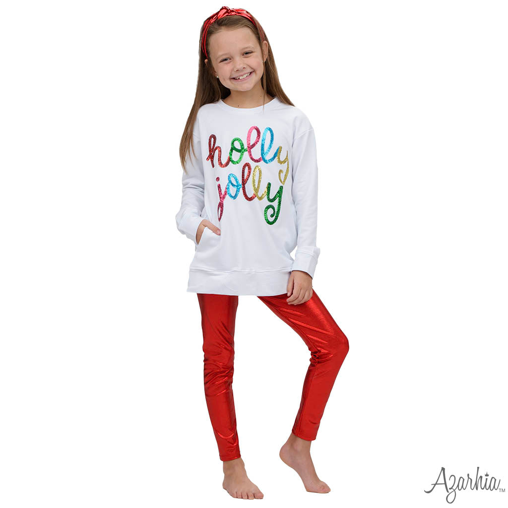 Stunning Red Azarhia Shimmering Leggings for Trendy Look