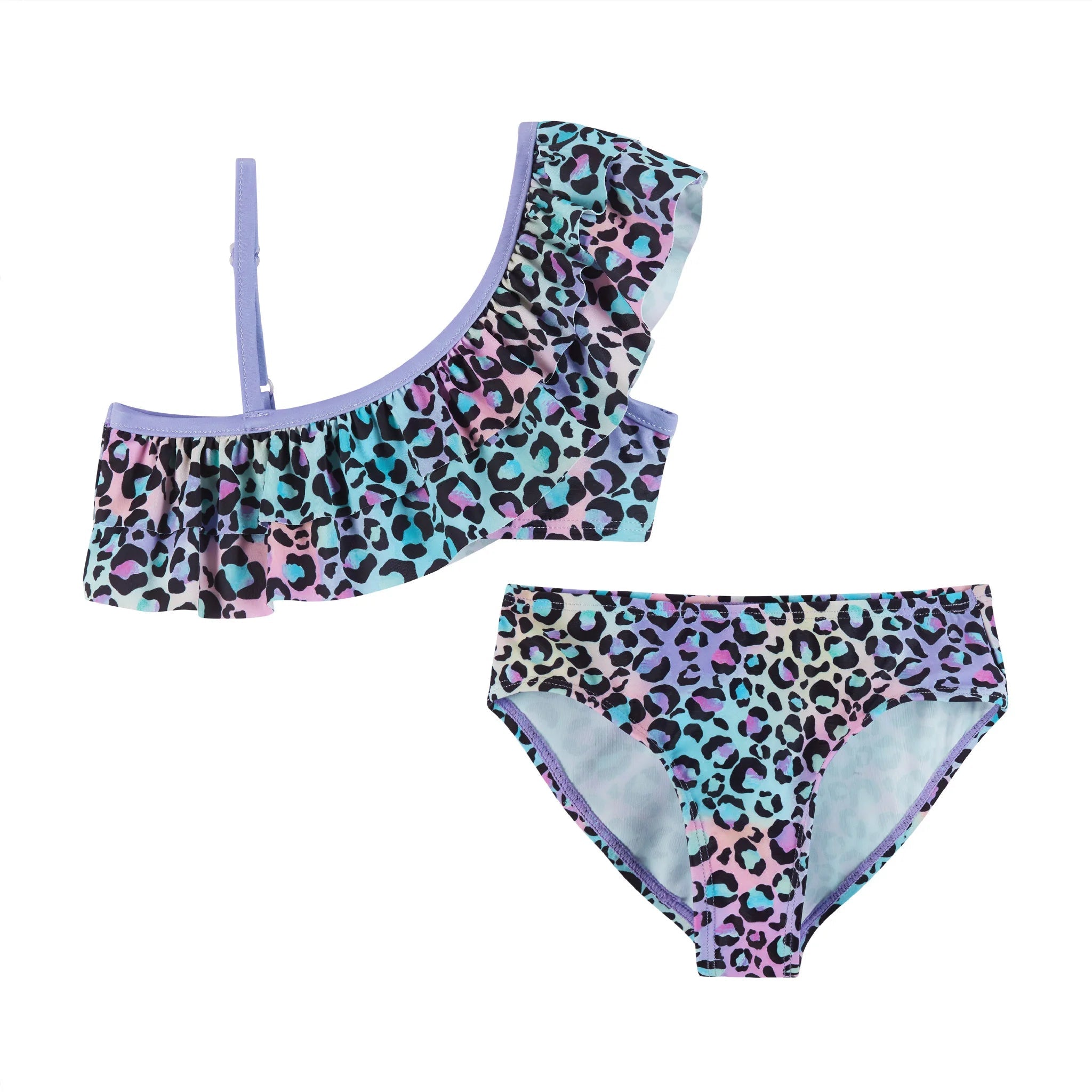 Hot Deal! Andy & Evan Girls' UPF 50+ Ombre Leopard Bikini Set