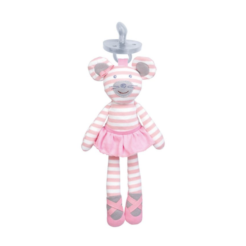Apple Park Organic Cotton Ballerina Mouse Pacifier Companion