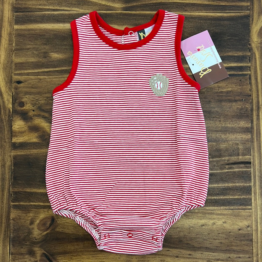 Hot Sale! Boys' Baseball Bubble with Red Stripe Banana Split Design