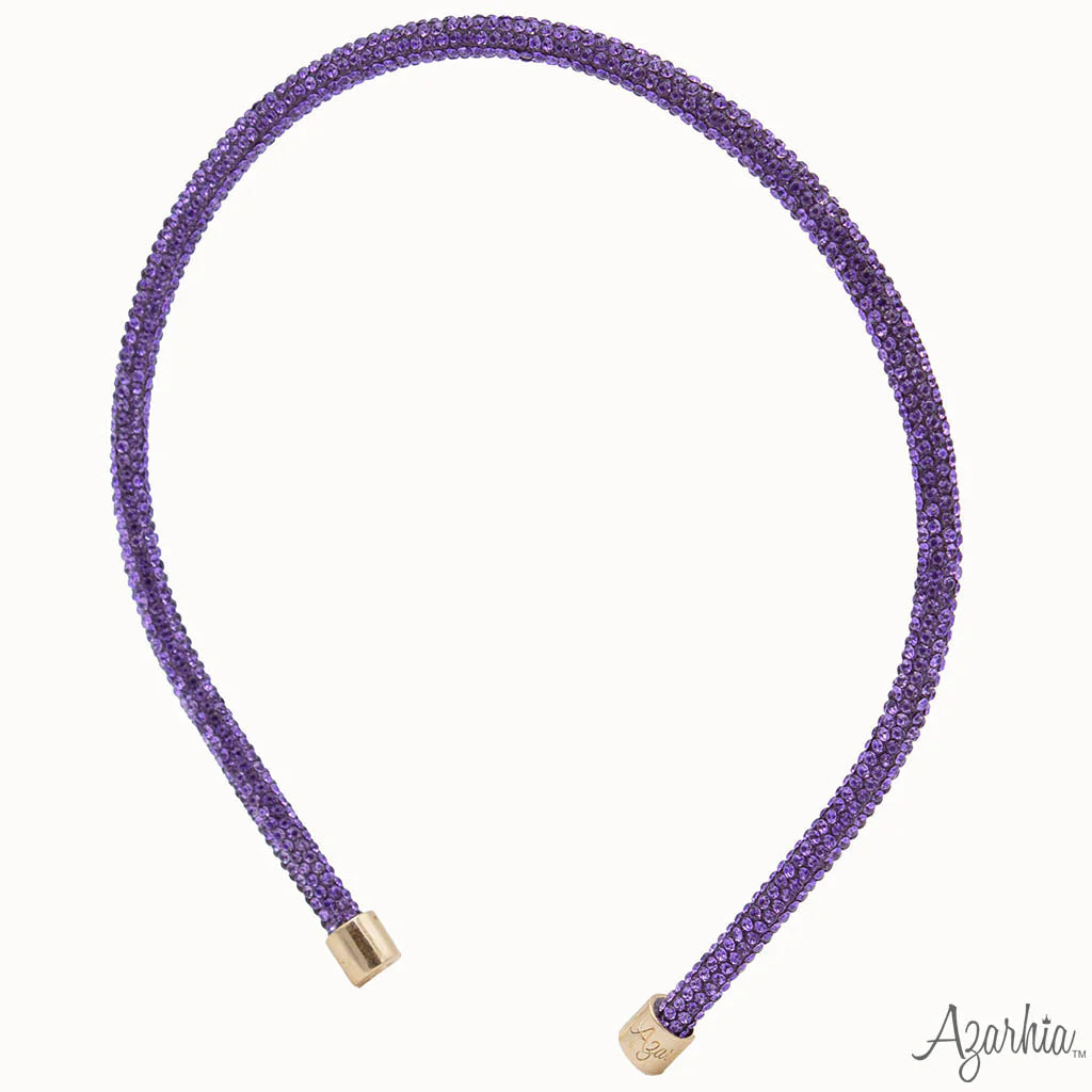 Hot Sale! Azarhia Purple Rhinestone Thin Headband for Fashion Lovers