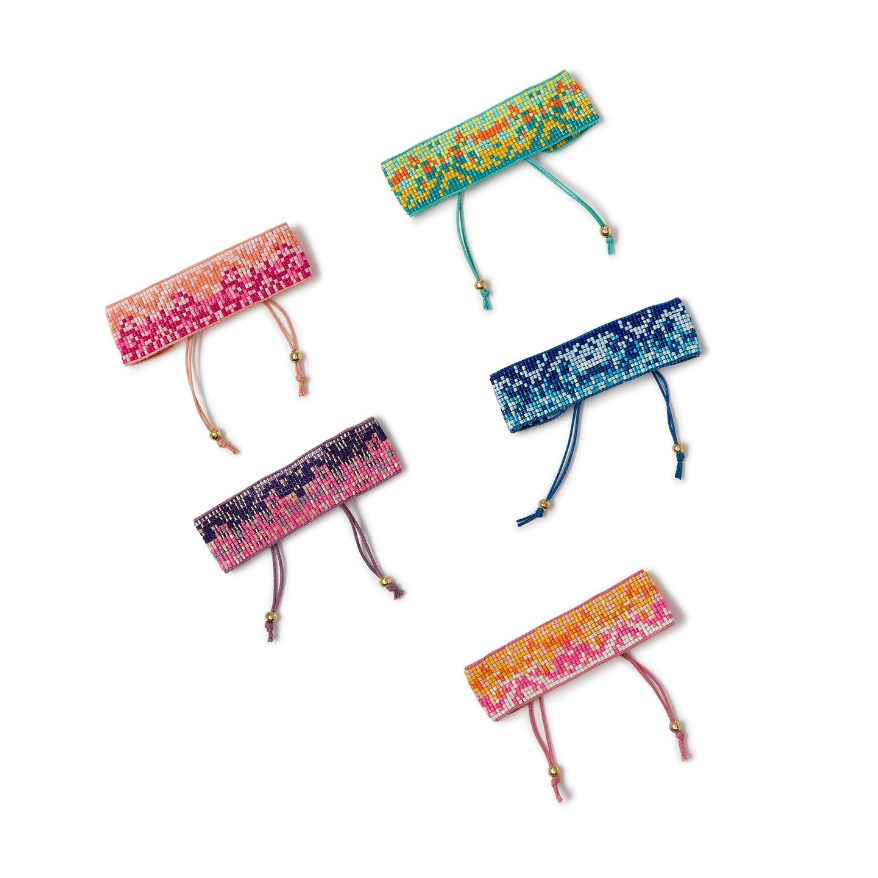 Hot Deal! Handmade 2Chic Adjustable Pixel Bracelet with Assorted Glass Beads in 5 Colors