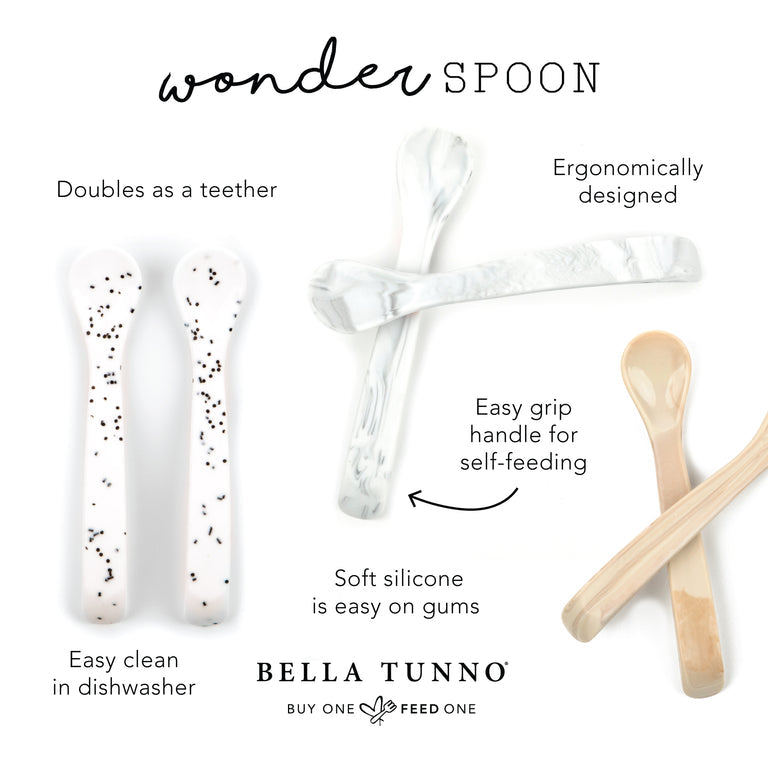 Bella Tunno Colorful Speckled Wonder Silicone Spoon Set for Kids