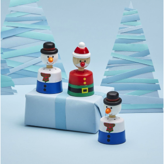 Two's Company Assorted Christmas Holiday Push & Sing Jingle Toys