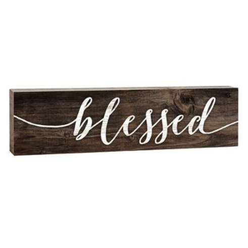 P. Graham Dunn Small Decorative Wooden Sign - 'Blessed' for Various Settings