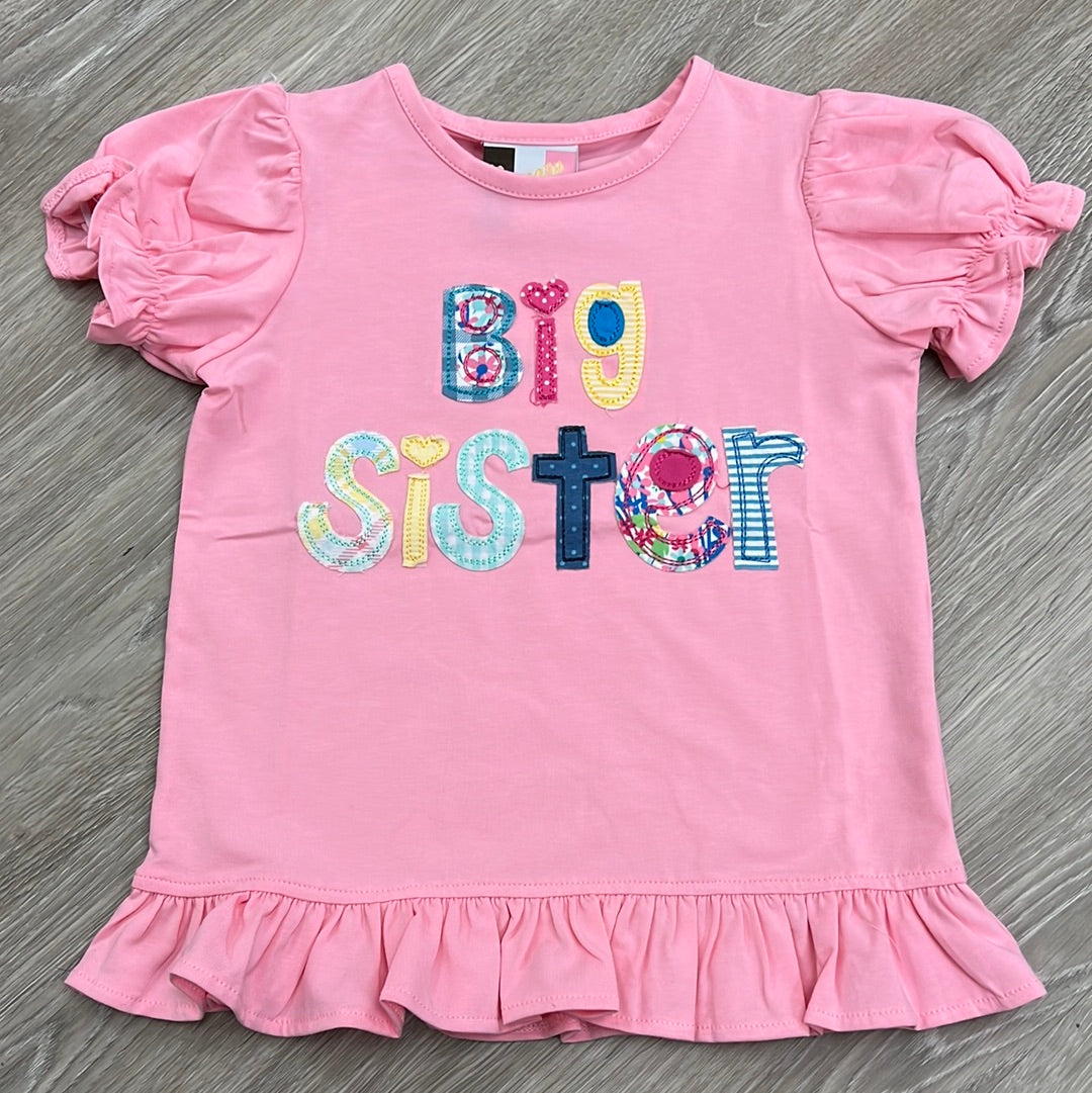Hot Deal! Pink Banana Split Big Sister Applique Shirt